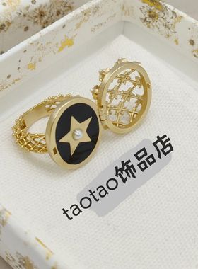 新款浮雕珐琅可开盖镂空戒指复古重工立体镀金指环个性时髦戒指