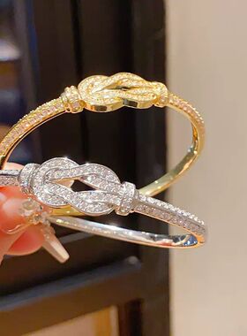 批发小众女镶钻锆石手环圆环气质