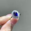 18K white gold diamond and sapphire ring