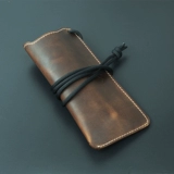 Кожаные солнцезащитные очки ручной работы, сумка для хранения