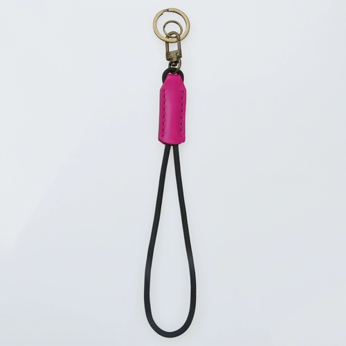 Кожаный нейлоновый брелок ручной работы с ключом, камера, картхолдер, мобильный телефон, ремешок, воловья кожа