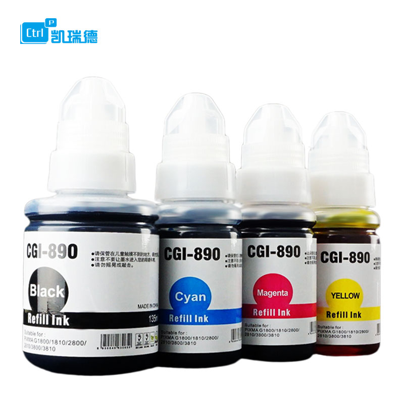 适用佳能打印机墨水G4000 gi890彩色G2000喷墨打印机佳能G1000墨水G4010连供G3010填充G1010黑色G2010墨水4色 - 图0