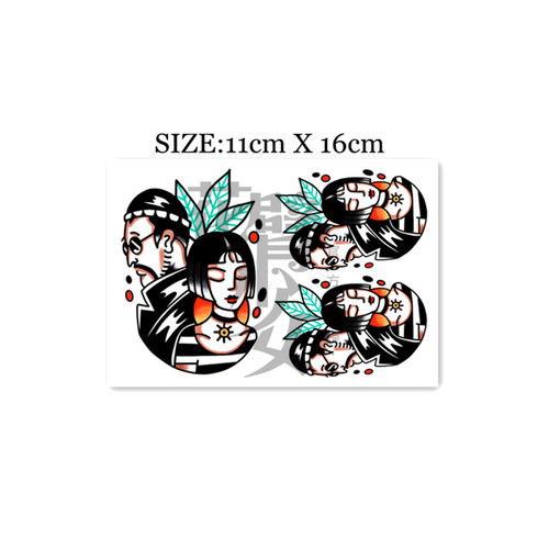 花臂少女TATTOO X47 这个杀手不太冷old school风纹身贴 一张3个 - 图0