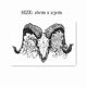 Flower-armed girl TATTOO D114 X236 black and white sheep head neck tattoos on two sheets