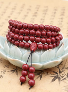 朱砂108颗弟子珠手链挂脖项链