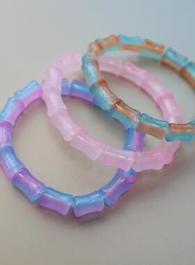 男女通用玻璃无镶嵌竹节手串