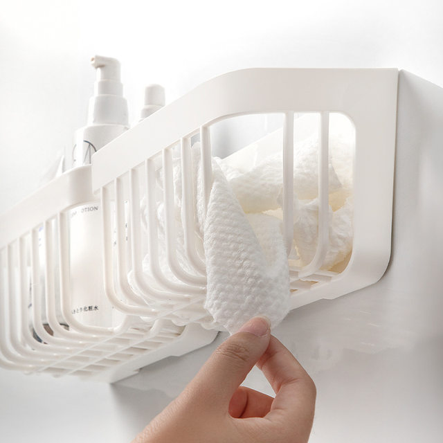 Wash towel storage box wall-mounted wash towel toothpaste soap hollow drain storage rack sink bathroom storage rack