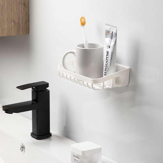 Wash towel storage box wall-mounted wash towel toothpaste soap hollow drain storage rack sink bathroom storage rack