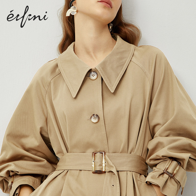 伊芙丽2020新款夏季英伦风女风衣 伊芙丽旗舰风衣