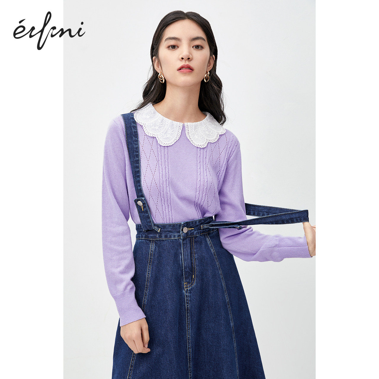 伊芙丽牛仔裙女2020新款显瘦a字裙 伊芙丽旗舰半身裙