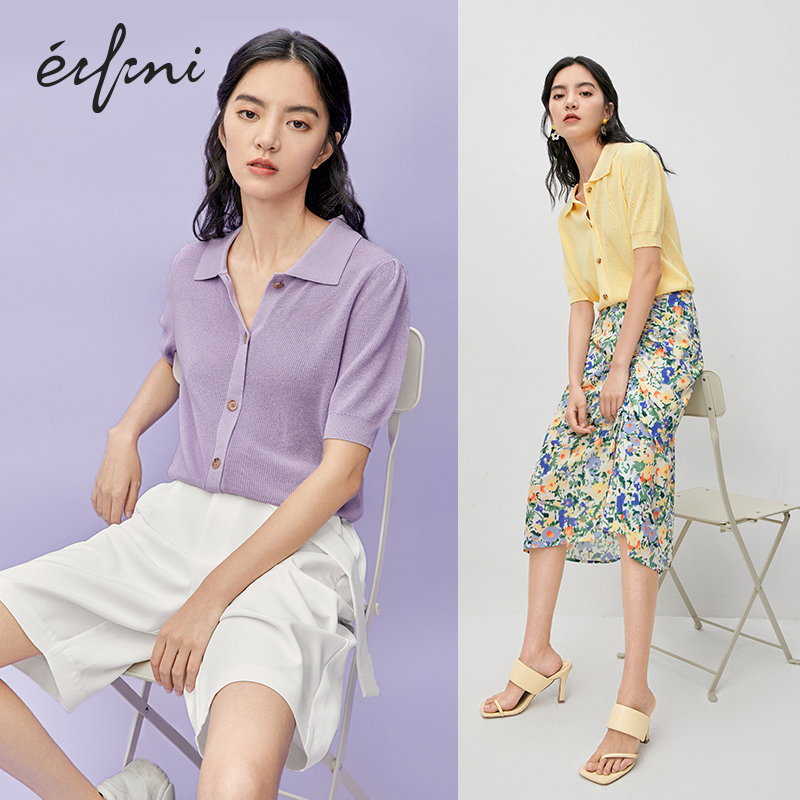 何穗款伊芙丽2020新款夏季针织衫 伊芙丽旗舰毛针织衫