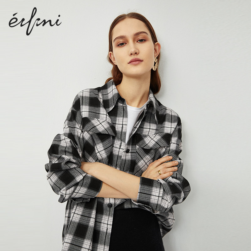 伊芙丽2020新款设计感小众长袖衬衫 伊芙丽旗舰衬衫