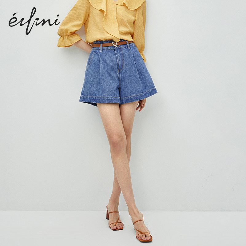 伊芙丽2020年新款夏季阔腿潮牛仔裤 伊芙丽旗舰牛仔裤