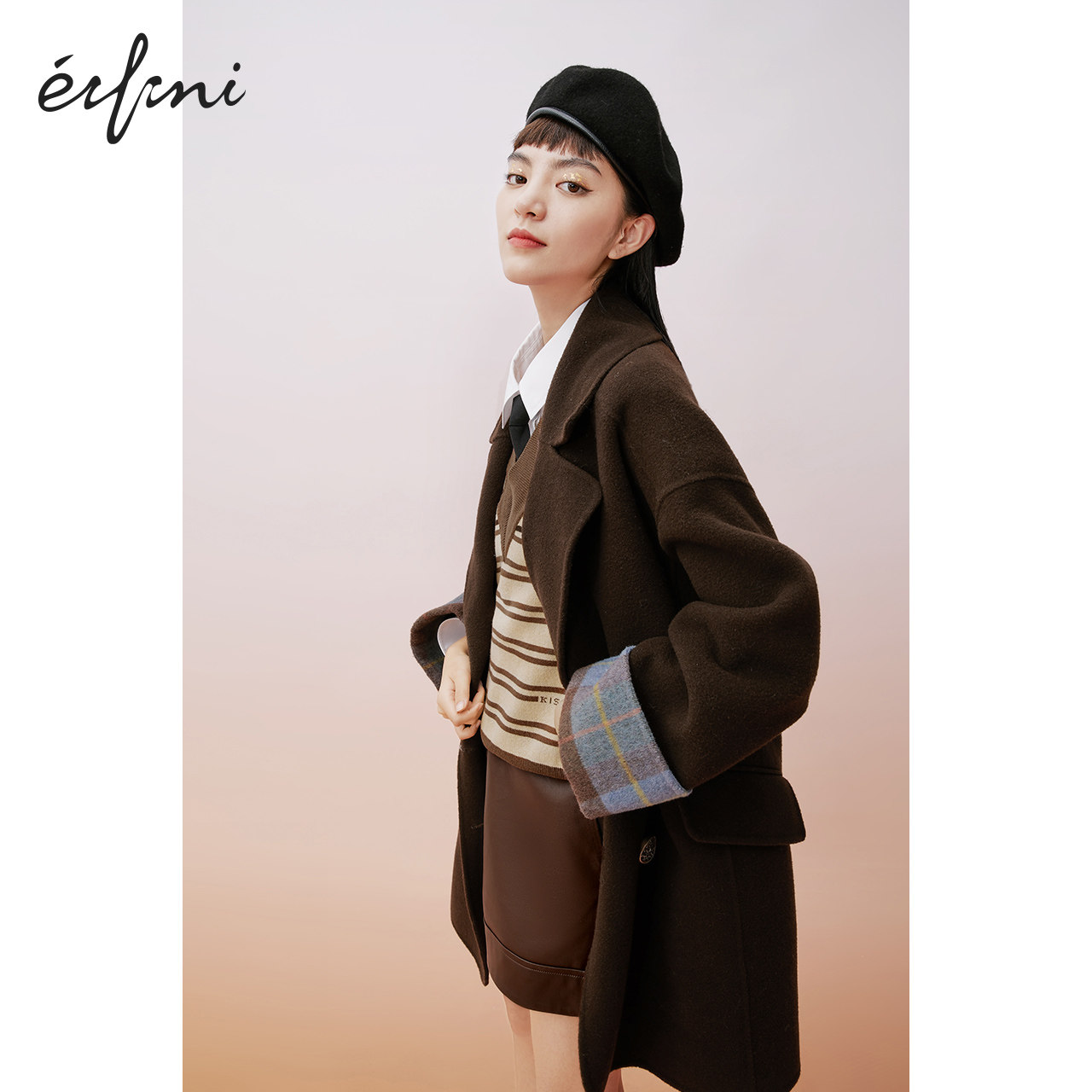 伊芙丽外套2020秋冬新款学院风 伊芙丽旗舰毛呢外套