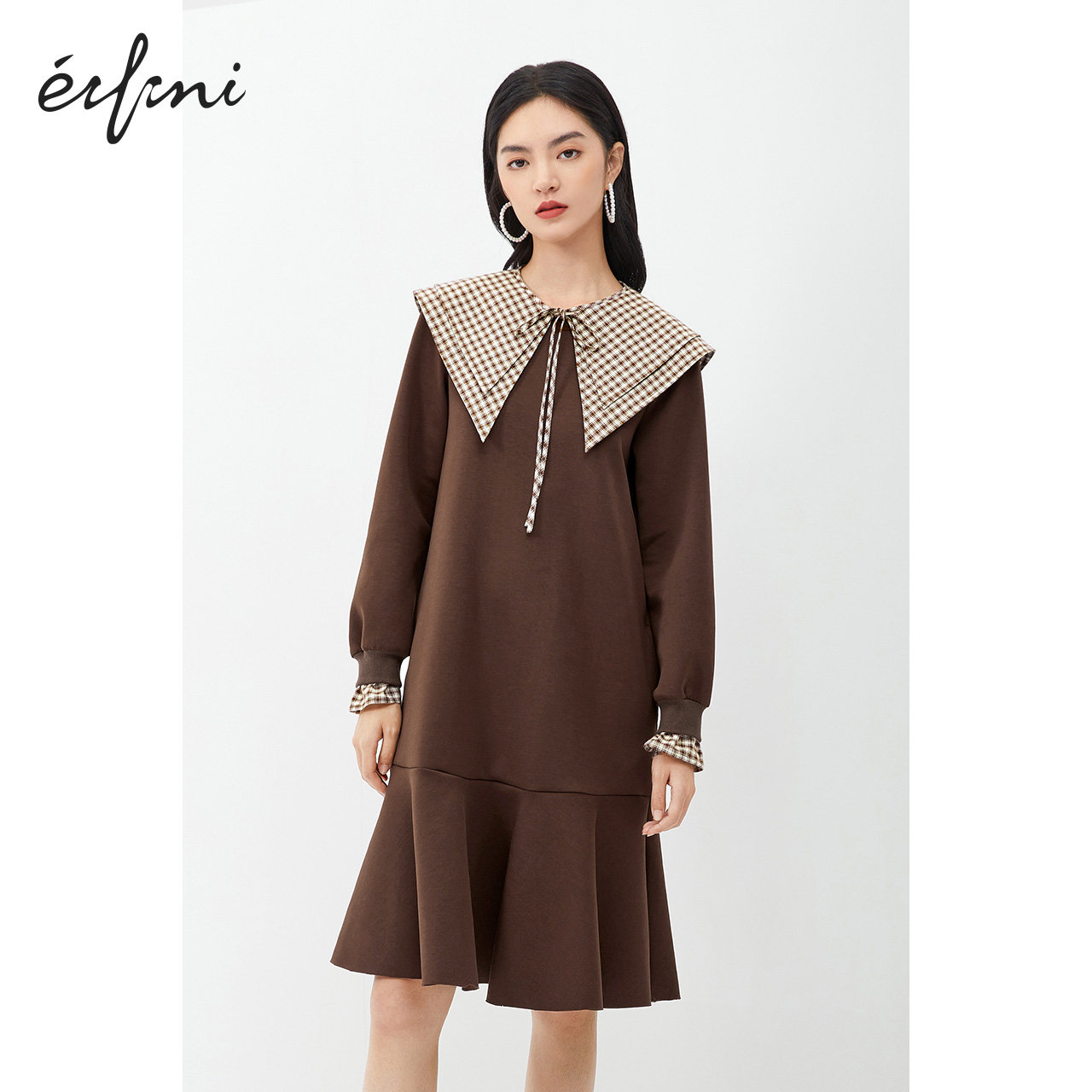 伊芙丽长袖卫衣式2020年新款连衣裙 伊芙丽旗舰连衣裙