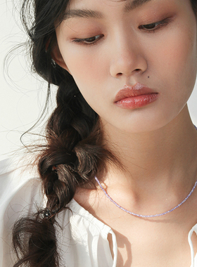 晶亮细闪彩色小宝石项链锁骨链