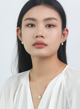 金色艳阳天然珍珠纯银项链毛衣链