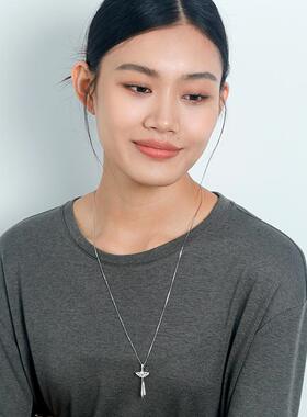 十字架纯银毛衣链长款项链