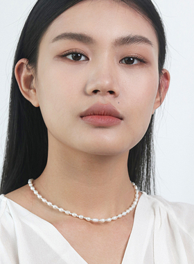 有风吹过天然珍珠纯银隔珠项链