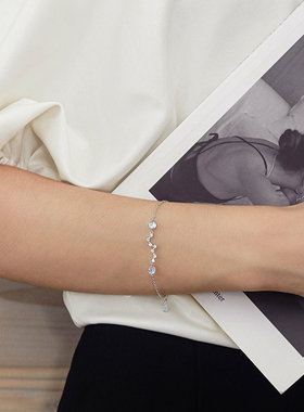 北斗七星月光石纯银手链