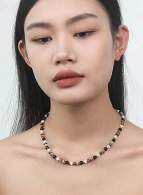 原野美拉德玛瑙天然石项链毛衣链