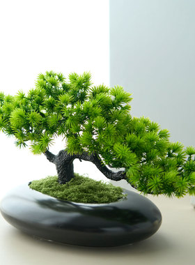已陌新中式仿真花假绿植迎客松