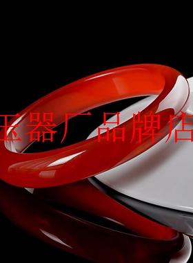 深红玛瑙玉手镯少女款玛瑙细条高端精品窄条红色旺夫玉石手镯处理