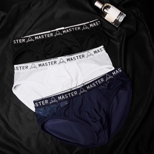 D.M男内裤低腰性感男三角裤网眼透气透明网纱夏季新正装运动纯色 - 图1