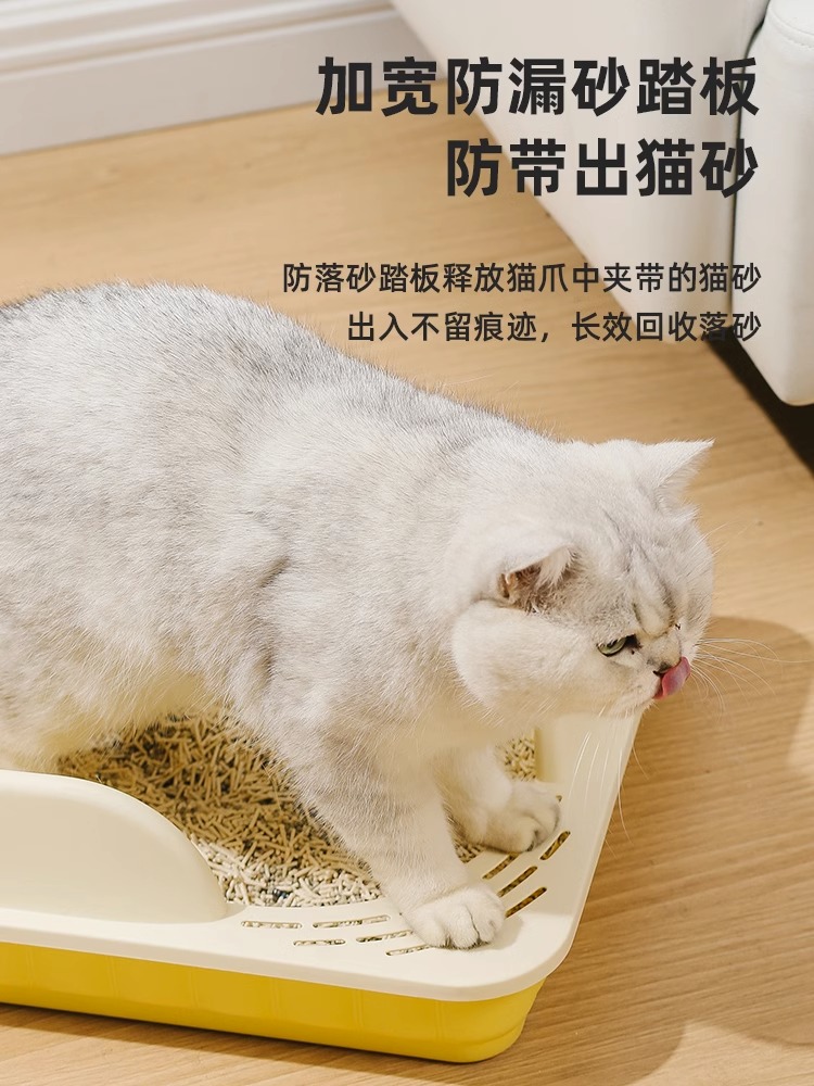 猫砂盆幼猫专用小号小猫防溅砂正方形半封闭猫厕所猫屎盆新手养猫 - 图2