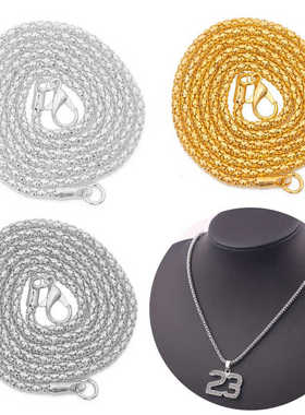 18K金项链女玉米链灯笼链金素链金色银色锁骨链可调节链子