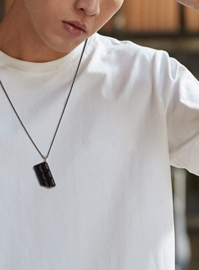 檀木黑巧克力吊坠钛钢送男女朋友