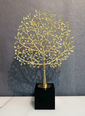 北欧轻奢家居花开富贵摆件客厅办公室桌面装饰感金属工艺品厂