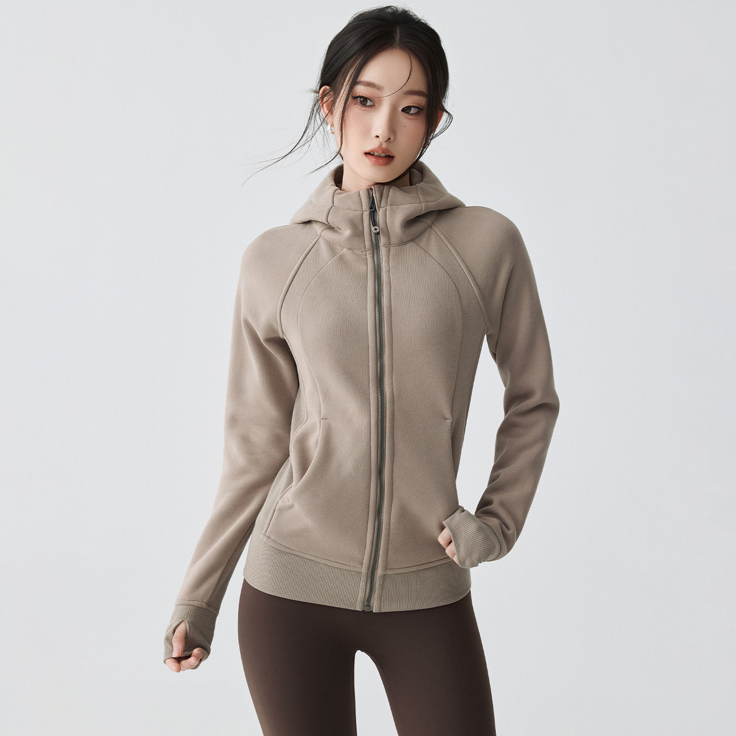 Mitaogirl运动外套秋冬跑步长袖健身卫衣加绒加厚保暖瑜伽服上衣,淘宝优惠券,粉丝福利购,淘宝优惠卷