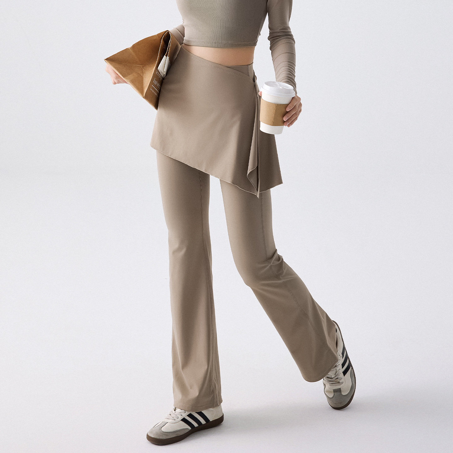 蜜桃女孩瑜伽裙裤新款微喇加绒提臀普拉提训练运动套装跑步健身裤,淘宝优惠券,粉丝福利购,淘宝优惠卷