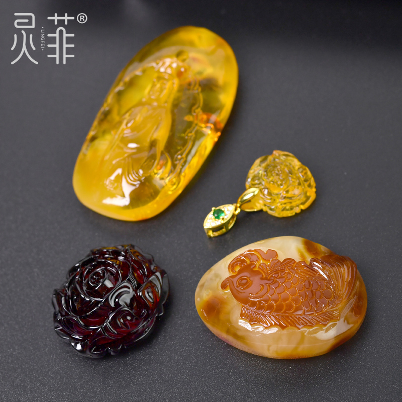 直播天然蜜蜡手链官方旗舰店血珀花珀蓝珀百花蜜鸡油黄琥珀手串女 - 图3