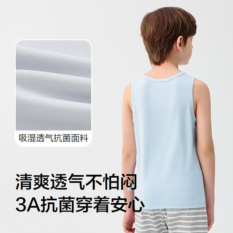 巴拉巴拉儿童背心打底无袖男女童睡衣空调服防着凉透气两件装春秋