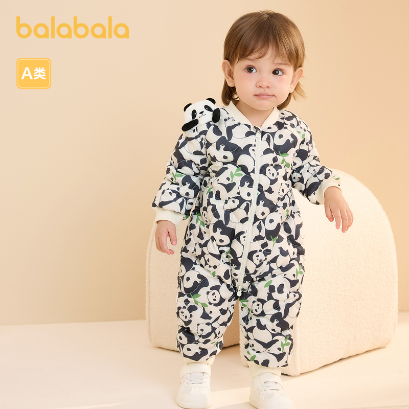 巴拉巴拉童装婴儿羽绒服连体衣宝宝男女童童装保暖造型萌趣时尚萌 - 图0