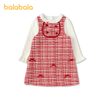 巴拉巴拉连衣裙女童小香风两件套