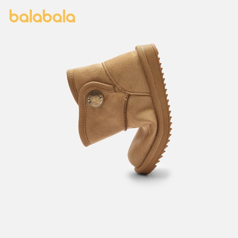 巴拉巴拉童鞋儿童雪地靴男童女童中筒加厚加绒冬季靴子防滑潮舒适