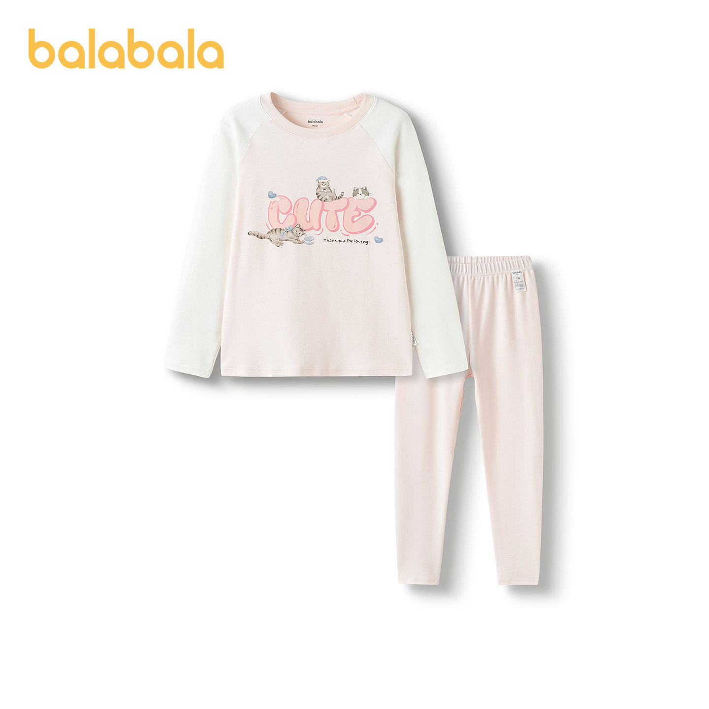 【商场同款】巴拉巴拉女童内衣套装儿童2件套新款童装2025秋冬厚 - 图3