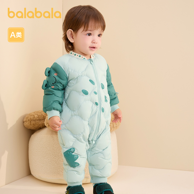 巴拉巴拉童装婴儿羽绒服连体衣宝宝男女童童装保暖造型萌趣时尚萌 - 图1