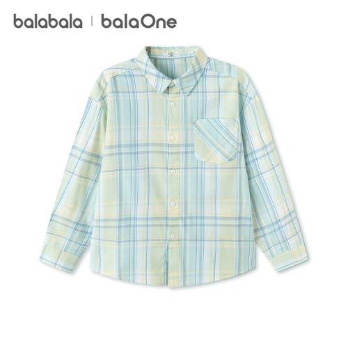 巴拉巴拉童装儿童衬衫长袖男女童2026新款春装宝宝超柔绒格子衬衣 - 图3