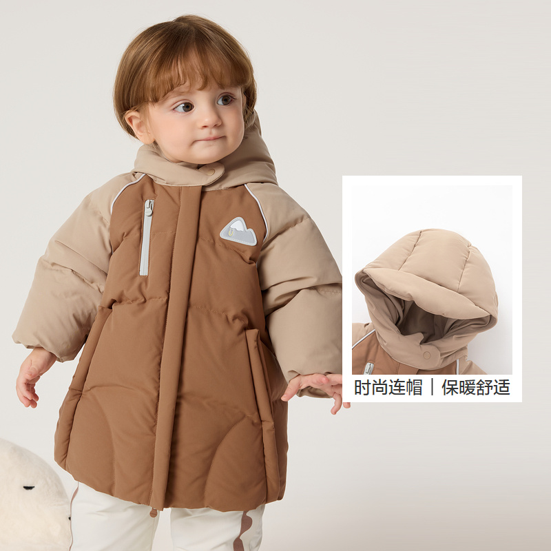 巴拉巴拉宝宝羽绒服婴儿秋冬男女童长款外套2024新款户外保暖时尚