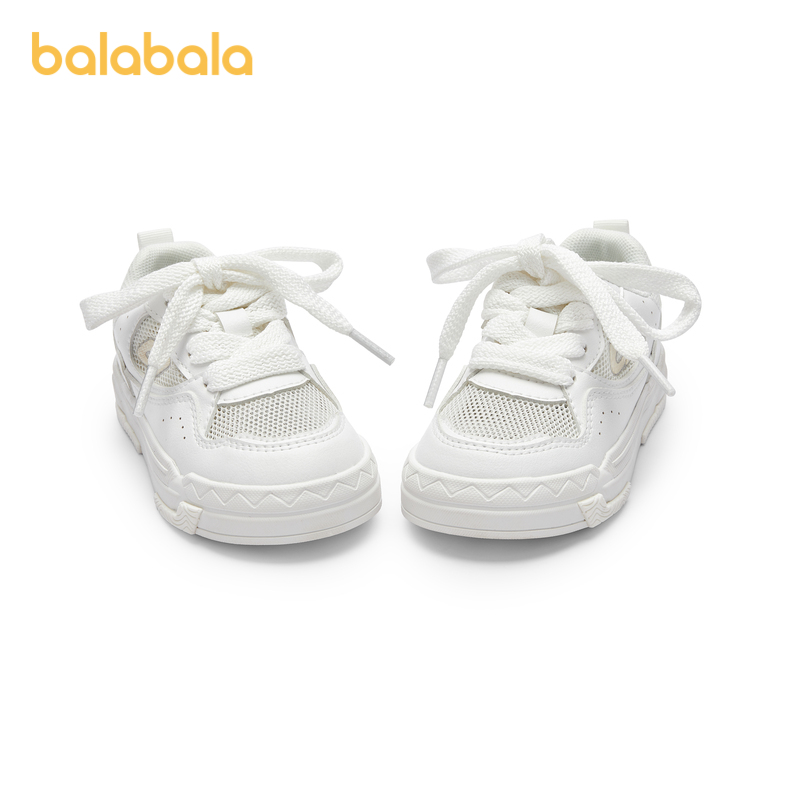 巴拉巴拉童鞋儿童板鞋女童小白鞋2024夏季新款鞋子防滑纯色网鞋鞋 - 图3