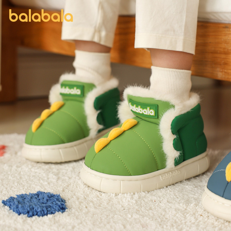 巴拉巴拉儿童秋冬棉靴加绒短靴居家外穿包跟棉鞋男童女童可爱靴子,淘宝优惠券,粉丝福利购,淘宝优惠卷