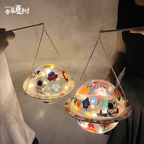 Mid-Autumn Festival Children Lantern Toys Hand-painted Planet Light Diy Graffiti Painted Starry Sky Moon Small Night Lantern Materials