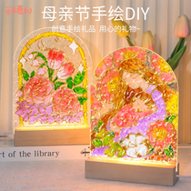 Children Handmade Diy Graffiti Painting Material Ambience Small Nightlight Water Corrugated Acrylic Hand-painted Glass Drawing Board