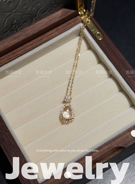 原创｜金福禄天然水沫玉项链女款锁骨链轻奢小众设计感颈链送女友