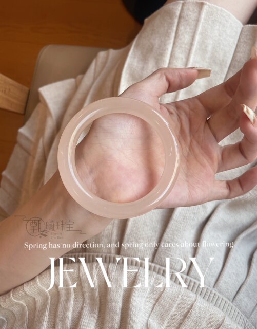 520 Valentine's Day grapefruit powder natural ice seed Afghan jade bracelet girl lotus root powder round bracelet agate national style