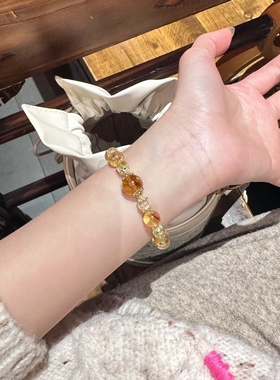 天然黄塔晶金发晶虎眼石手链女款招财转运旺事业手串暴富小众礼物